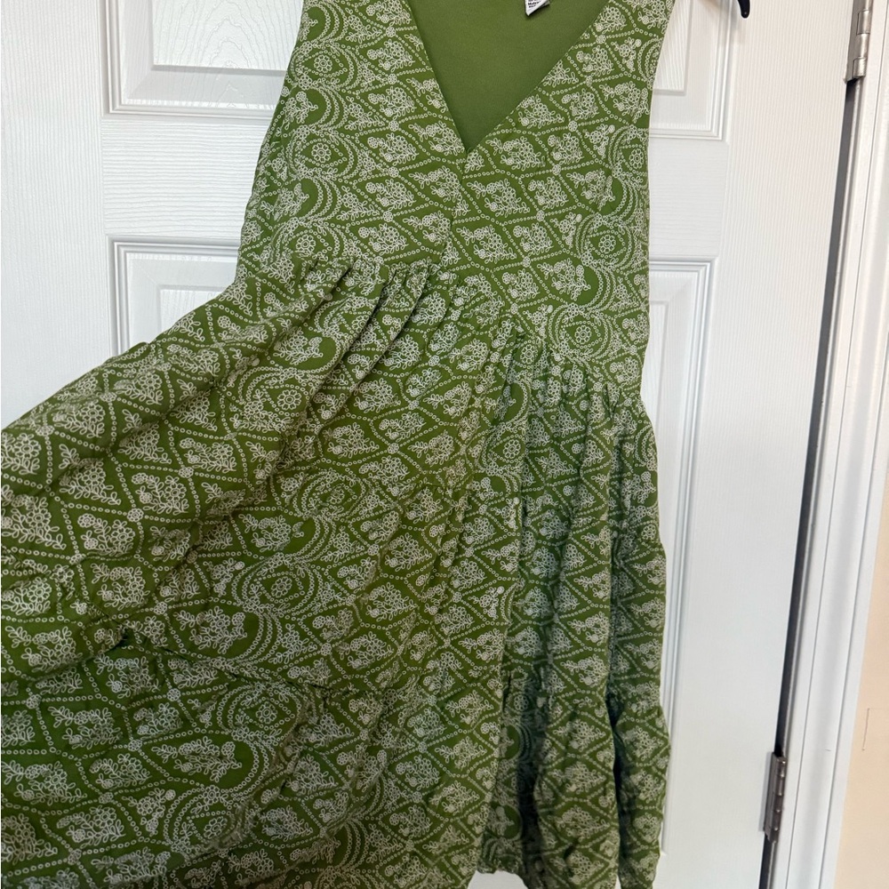 Sincerely Jules Green floral mini Dress size Large great condition - Picture 4 of 6